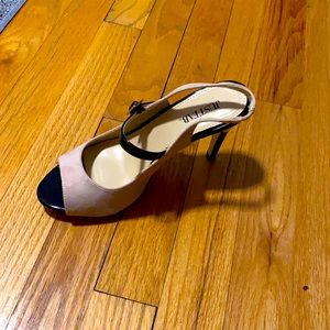 Nude and black heel with strap